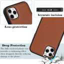 for Magsafe Magnetic case for iPhone 14 Pro Leather case magsafe Compatible Wireless Charging-Brown