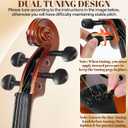 Kmise Violin 4/4 Full Set, High Density Ebony Violins, Glossy Acoustic Fiddle for Adults, Beginners, Students with Violin Case, Strings, Bow Kit, Shoulder Rest, Beginner's Guide (Tiger-Stripe)