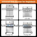 Anrain S81005 Infrared Side Burner for Napoleon LEX 485 Rogue 425 525 625, Infrared Searing Burner for Napoleon Prestige 450/500/665, 12,000BTU Ceramic Infrared Side Burner for Professional BBQ