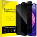 JETech Privacy Full Coverage Screen Protector for iPhone 12/12 Pro 6.1-Inch, Anti-Spy Tempered Glass Film, Edge to Edge Protection Case-Friendly, 2-Pack