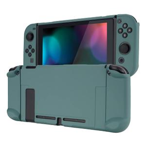 eXtremeRate PlayVital Back Cover for Nintendo Switch Console, Handheld Controller Separable Protector Hard Shell for NS Joycon, Customized Dockable Protective Case for Nintendo Switch - Hunter Green