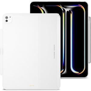 MAGEASY CoverBuddy iPad Case that Fits Magic Keyboard for iPad Pro 13" (M5 2025 / M4 2024, 8th/7th Gen) Magic Keyboard Compatible iPad Case with Heat Dissipation & Pencil Holder (Leather White 5.05)