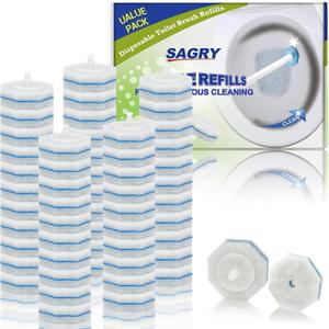 50 Counts Disposable Toilet Bowl Wand Refills, 5X Cleaning Power Toilet Cleaner Refill Pads, Deep Cleaning, No Falling Apart, Fresh Fragrance, Compatible with Most Toilet Brushes