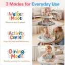 Baby Walker with Wheels,3-in-1 Foldable Infant Walker for Baby 6-12 Months,360° Rotating Seat with Activity Center,Baby Walker for Boys Girls with Musical Toys(Grey)