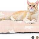 Mora Pets Cat Bed for Indoor Cats Washable Dog Crate Pad Cute Star Dog Bed Mat for Small Dogs Pet Kennel Pad for Cage Soft Flat Puppy Kitten Cushion Sleeping Anti-Slip Pink 22" x 13"