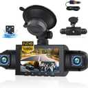 360 Degree View 4 Channel Dash Cam for Cars,Dash Cam Car Camera Front and Rear Inside Left Right for Cars,3 inch Dashcams with Night Vision,Loop Recording,G-Sensor,24H Parking Mode Monitor