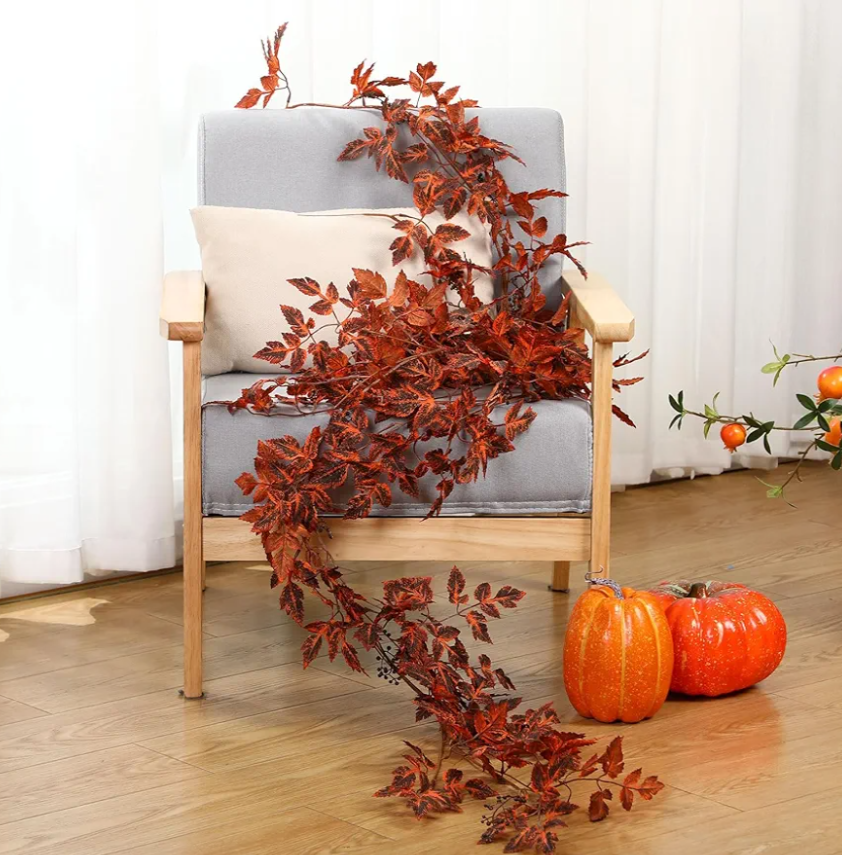 Lyrow Artificial Cimicifuga Stems - 19.5" 31" Faux Plum Ramosa Leaf Branch Spray Plant Decoration for Fall Decor, Home Vase, Wedding, Mantel, Table(2 Pack)