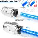 TAILONZ PNEUMATIC Elbow and Straight Combination 1/4 Inch Tube OD x 3/8 Inch NPT Thread Push to Connect Fittings PC-1/4-N3+PL-1/4-N3(Pack of 12)