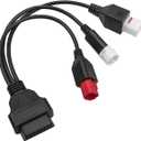 OBD2 Diagnostic Cable Fit for Yamaha Kline Euro5 Motorcycle 16 Pin to 3Pin 4Pin 6Pin OBD2 3 in 1 Diagnostic Adapter