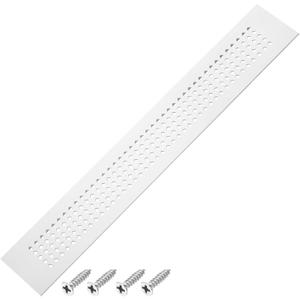 PATIKIL 24 x 2 Inch Door Air Vent Cover, Aluminum Grille Ventilation Cover Louvered Diamond Hole with Mounting Screws for Cabinet Wardrobe Door, Silver