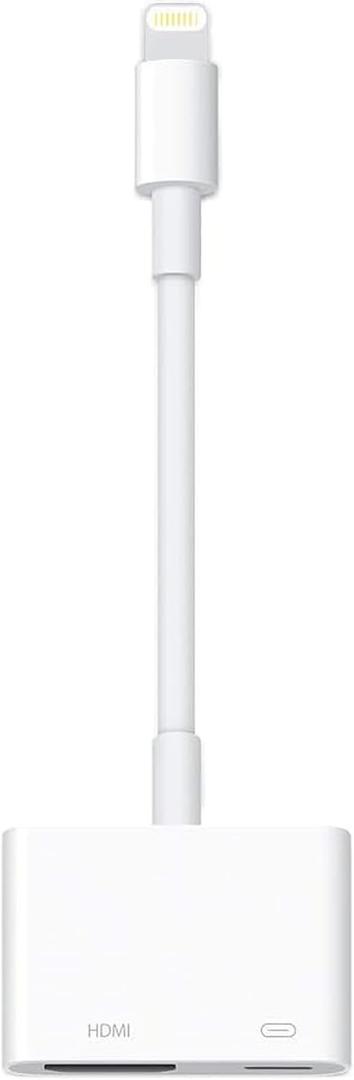 Lightning to HDMI Adapter for iPhone, [Apple MFi Certified] Digital AV Dongle,1080P Sync Screen Cable with Lightning Charging Port for iPhone, iPad to TV/Projector/Monitor No Need Power Supply (White)