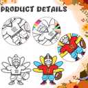 Epakh 36 Set Disguise a Turkey Project Kits Thanksgiving Turkey Craft with Colored Pens Color Your Own Thanksgiving Crafts for Classroom School Family Creativity Activities Holiday(Football Player)