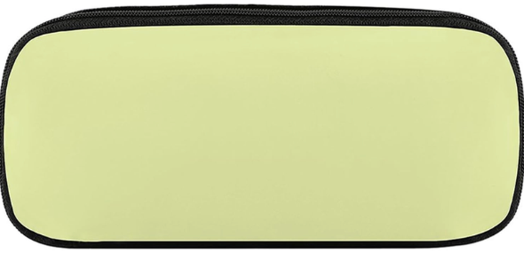 Men's Leather Pencil Case Fashion Pencil Pouch Office Stationery Organizer Yellow