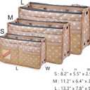 Vercord Updated Purse Handbag Organizer Insert Liner Bag in Bag 13 Pockets Beige Dot Small