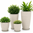 Usocik Large Outdoor Planters, Set of 4, 10/12/21/24 Inch, Beige Matte
PP resin planters with drainage, saucers and mesh inserts for indoor spaces, patios, porches, entryways and gardens.