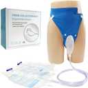 Wearable Urine Collection Bag External Catheter for Women, Reusable Portable Silicone Urinal with 1000ml and 2000ml Urine Catheter Bags,Blue