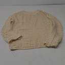 Sidefeel Womens Fall Sweaters 2025 Lightweight Casual Long Sleeve Crochet Hollow Out Knit Pullover Tops Clothing (Medium, Apricot)