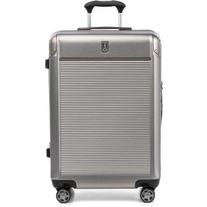 Travelpro Platinum Elite Hardside Expandable Checked Luggage, 8 Wheel Spinner, TSA Lock, Hard Shell Polycarbonate Suitcase, Metallic Sand, Checked Medium 25-Inch