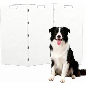 Acrylic Tall Dog Gate, Freestanding Pet Gate Barrier (3 Panel-31.5" H)