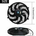 14" inch Slim Fan Push Pull Electric Radiator Cooling Fans 12V Mount Kit Unversal Black
