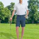 M MAELREG Golf Shorts Men Print Quick Dry 9" Stretch Lightweight Water-Resistant Flex Flat Front Fashion Mens Shorts Casual (Dark Blue Interlacing)