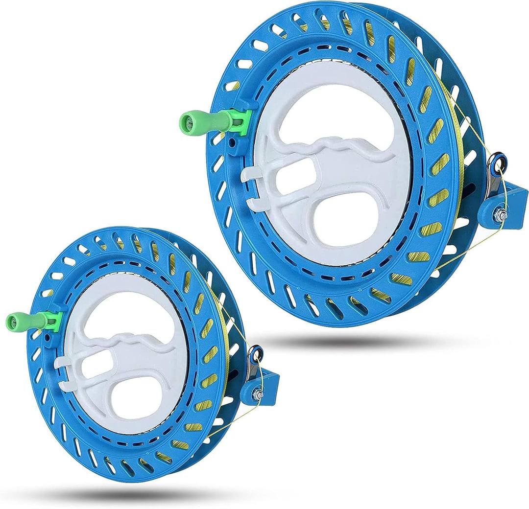 NA 2 PCS Speedy Kite Reel Winder with 1000 Ft Up-Grade Line and Swivel, Lockable Grip Swivel Handle for Outdoor Use