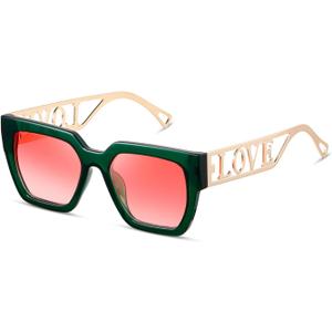kimorn Stylish Square Sunglasses for Women and Men Large Metal Frame Sunglasses