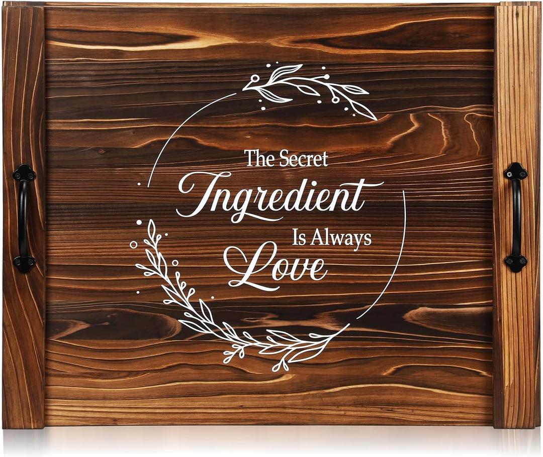 Patelai Noodle Board Stove Wooden Cover Stove Top Cutting Board with Handles 27.5 X 21.6 Inches Sink Cover for Electric Gas Burners Kitchen Counter Space(Thankful Style), 28.4"L x 22.4"W