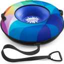 Snow Tube Sled, Snow Tubes for Sledding Heavy Duty with Premium Canvas Cover, 48" Inflatable Snow Sled for Kids and Adult Fun Snow Toys Winter Outdoor Toys for Boys Girls Ideal Christmas Birthday Gift