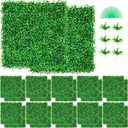 VEVOR 12PCS 20x20x1.6 Artificial Boxwood Panels Boxwood Hedge Wall Panels | Artificial Grass Backdrop Wall for Outdoor Indoor Garden Backyard, UV Protected, Cuttable & Bendable for DIY, PE-Material