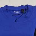 HUGO Men's Block Logo Cotton T-Shirt (Large, Black Jade/Cobalt)