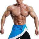 FIED IFBB Men's Physique Board Shorts 15" Competition Posing Trunks Quick Dry Stretch Blue,  28