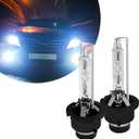 D2S Hid Headlight Bulbs 2PCS 35W Super Bright Bulbs, D2S Headlight Bulb D3S HID Car Original Replacement Lights 12V High Beam Low Beam Xenon Bulbs with Metal Stents Base (D-2S White)