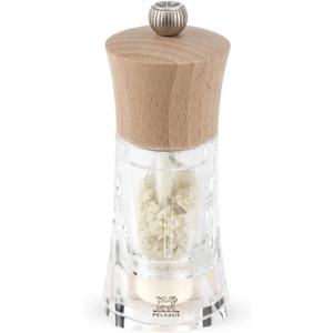 Oleron Manual Wet Salt Mill - Patented Transparent Grinder for Sea Salt - Acrylic and Beechwood, Chocolate, 5.5 Inches (Natural)