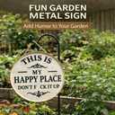 This Is My Happy Place Sign, Happy Place Metal Wall Decor, Welcome Sign For Front Door, Hanging Signs & Plaques, Funny Home Decorative For Front Door (1pcs,12 * 12in)