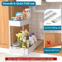 REALINN 2 Pack Expandable Under Sink Organizers and Storage, 2 Tier Under Cabinet Organizer, Heights Adjustable Pull Out Rack for Kitchen Bathroom Laundry, White