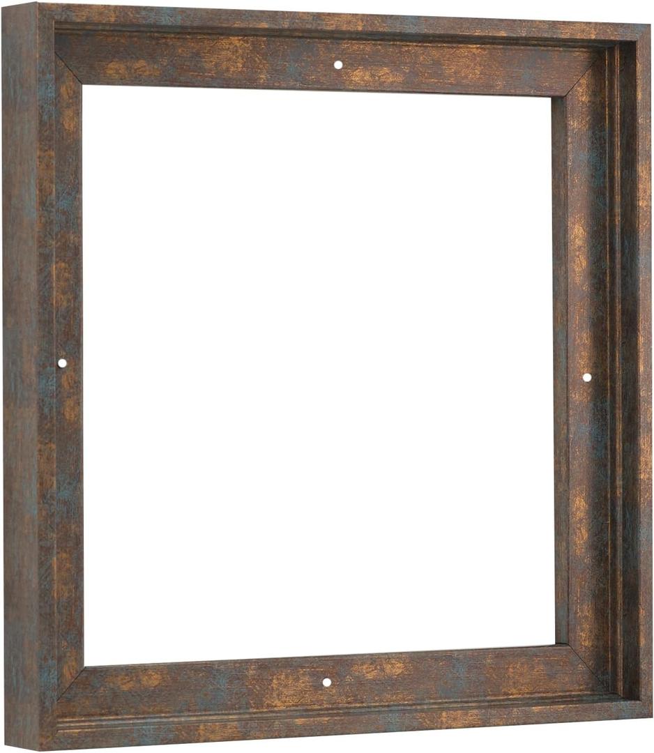 PIXY CANVAS Floater Frame 18x18 for 3/4 (0.75) inch Deep Canvas Paintings/Canvas Prints/Wood Canvas Panels/Wall Art/Wall Decor/Home Decor/Artwork (Rusty Blue, 18 x 18 inch, Square)