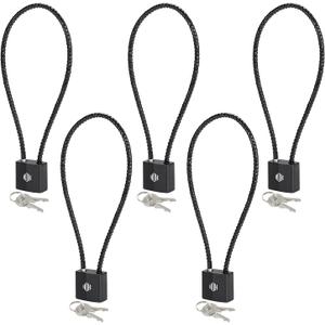 HOX Cable Gun Locks with Keys - Keyed Alike Cable Gun Safe Lock, for Firearm Locking and Safety (5 Pack)