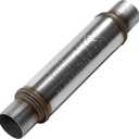 Flowmaster Flow FX Chambered Muffler  3.00 Center In / 3.00 Center Out  Round Body Moderate Sound  Stainless Steel  Affordable Performance for Modern Trucks, Muscle Cars & Daily Drivers (71419)