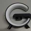 Mini LED Table Lamp with 4-in-1 Wireless Charger, Night Light, Sunrise Alarm Clock, Bluetooth Speaker, Smart Atmosphere Table Lamp for Bedroom, Office, Home Decor (Black)