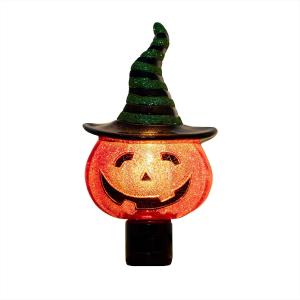 Novelty Lights LED Lamp Pumpkin in Witch Hat Halloween Decoration Night Light with Swivel Plug (Small)
