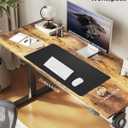 Desk Pad Mat 23.6"x13.7" - Waterproof Mouse Pad & Desk Protector, Non-Slip PU Leather for Gaming Keyboard/Mouse, Stitched Edge XL Office Desk Pad with Ergonomic Support(Black) (24" x 14")