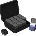 Brappo 200+ Hard Portable Card Deck Cases, Compatible MTG, TCG and Sport Cards etc. Game Cards, Set Contains 12 Pack Clear Card Storage Boxes and one card box storage bag.(No Cards) (Black, 12 pack)