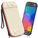 STARTRC GAMES Slim Carrying Case for Nintendo Switch 2 2025, Hard Shell Travel Case with 12 Game Card Slots, Portable Carry Bag for Switch 2 Console White & Red