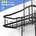 Aitatty Hanging Shower Caddy Bathroom Organizer: Rustproof Shower Shelf Racks Over Shower Head - No Drilling Inside Bath Shower Rack Shelves Over Showerhead for Shampoo with Soap Holder Black