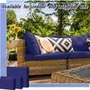 Patelai 14 Pcs Waterproof Outdoor Patio Cushion Covers Replacement 24 x 24 UV Proof Wicker Sofa Sectional Seat Slipcovers for Rattan Sectional Set Supplies, Covers Only (Midnight Blue)