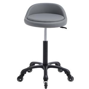 Syiole Rolling Salon Stool Chair with Back Support Hydaulic Height Adjustable on Swivel Wheels Heavy Duty for Hair Cutting Esthetician Tatto Beauty Spa Bar Lab Clinic Kitchen Office Home (Dark Gray)