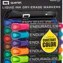 Quartet Dry Erase Markers, Whiteboard Markers, Chisel Tip, EnduraGlide, White Board Dry Erase Pens for Teachers, Home, School & Office Supplies, Assorted Colors, 12 Pack (Q120000ECA)