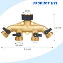 Garden Hose Splitter 4 Way Heavy Duty Brass Connector Tap Splitter (4WAY)