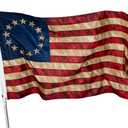 Tea Stained American Flag 13 Stars 3x5 Outdoor- Betsy Ross Flag 13 Colonies Primitive Vintage US USA Flags Banner Heavy Duty (Tea Printed Star Flag)